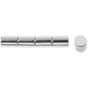 6 silberne, zylinderförmige Magnete, extra stark, für Bastelarbeiten und als Künstlerzubehör.