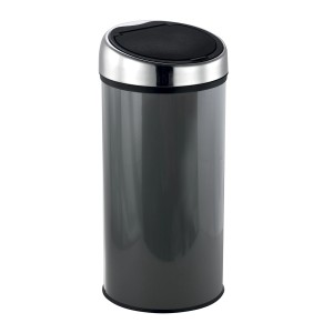 MSV Pattumiera bagno Touch-System, 30 l, grigio scuro. Coperchio in acciaio inox con sistema touch.