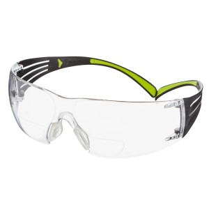 Lunettes de protection de lecture 3M SecureFit +2 dioptries, verres clairs pour la protection des yeux pendant la lecture et le travail.