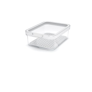 Rotho Cauma organizer frigo 1,2 l: Contenitore trasparente con coperchio e inserto scolapiatti.