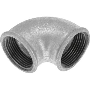 Raccordo a gomito LUX in ghisa malleabile, 38,9 mm x 41,9 mm, per tubi dell'acqua.