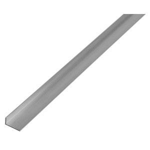 Profilo angolare asimmetrico in acciaio inox, 15x25x1000 mm, per collegamenti e fissaggi.