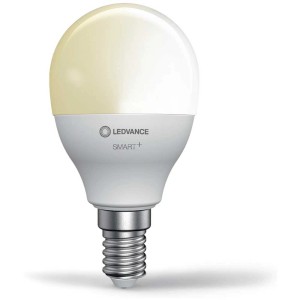 Lampadina LED Ledvance Smart+ Bluetooth, forma a goccia, E14, bianco caldo, equivalente a 40W.