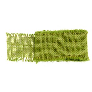 Grünes Juteband, 4 cm breit, 100 cm lang, für Bastelarbeiten und Dekorationen.
