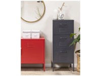 Aktenschrank Wostok 3 Schubladen Stahl Schwarz