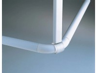 WENKO Support Plafond Barre De Douche Télescopique 57 Cm - Aluminium Noir, Diam. 20-25 Mm